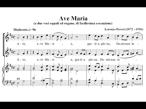 Perosi, Lorenzo (1872 - 1956) Ave Maria (a due voci equali ed organo, di facilissima esecuzione).