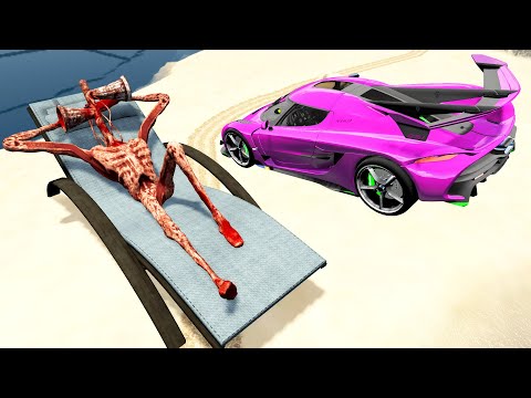 Siren Head - Vehicles High Speed Jumps and Crashes Beamng Drive Live | Destruction All Cars Mad Cars