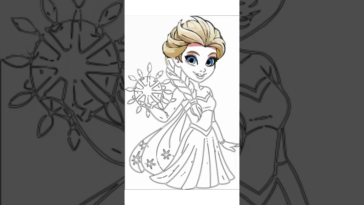 Elsa-from-frozen-creating-ice-magic-and-white-back ✍️ 🎨 #drawing #coloringpages #speedcoloring