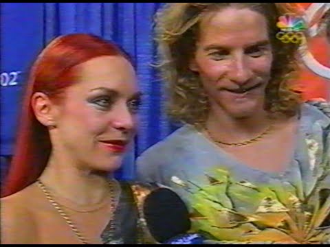 INTERVIEW WITH M. ANISSINA & G. PEIZERAT AFTER WINNING GOLD AT 2002 OLYMPICS AND MEDAL CEREMONY