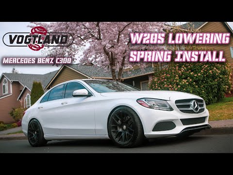 W205 Lowering Springs Full Install DIY // Mercedes Benz C300 2014-2019