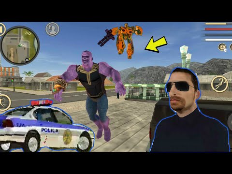 Thanos Transform Transformer Robot Car - Vegas Crime Simulator Police vs Hero Android Gameplay
