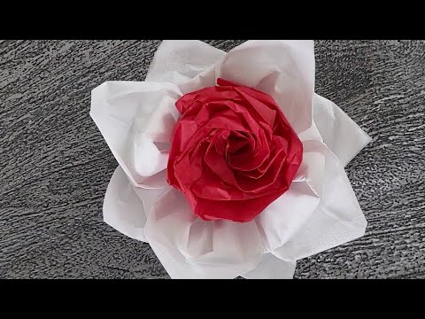 🌟DIY Seerose ganz einfach aus einer Serviette falten🌟