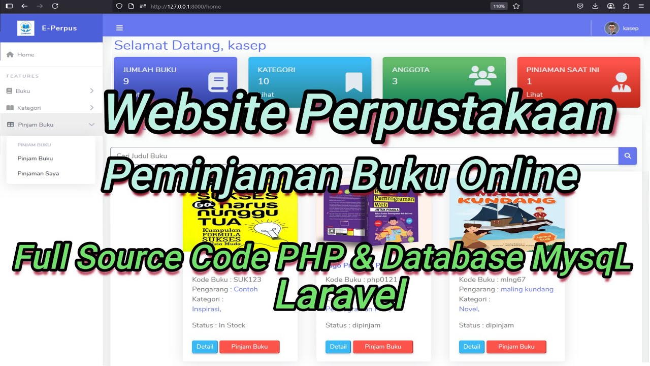 Library Website with PHP and MySQL | Download Laravel Library Application Source Code