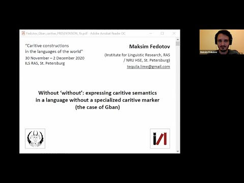 Maksim Fedotov: Without ‘without’: expressing caritive semantics in a language without…