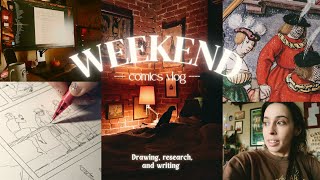 Cozy Weekend of Drawing, Research, and Writing | Studio Art Vlog