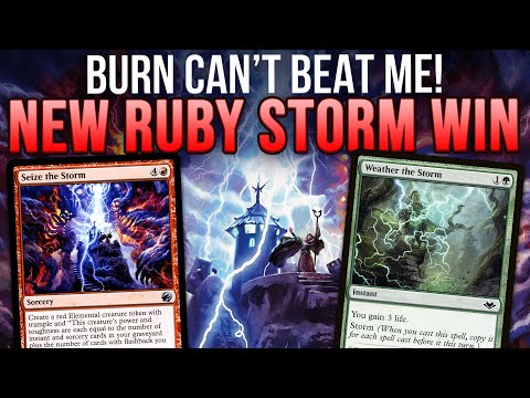 PAUPER RUBY STORM'S NEW WIN! Seize the Storm + Weather the Storm = NUTS VS RED | Magic The Gathering
