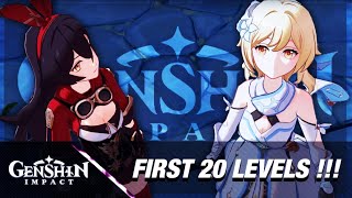 THE FIRST 20 LEVELS OF GENSHIN IMPACT!! THERE'S A BATTLE PASS!? | HOW EVERYTHING CHANGES