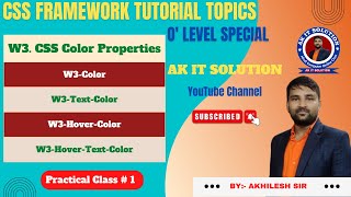 #1 CSS Framework || Basic Color || w3-color || w3-text-color || w3-hov