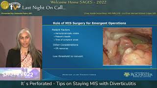 It`s Perforated - Tips on Staying MIS with Diverticulitis