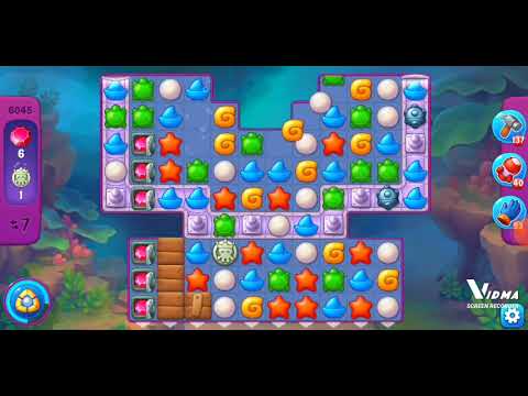 Fishdom. 6045 super hard level no boosters and diamonds - 19 moves