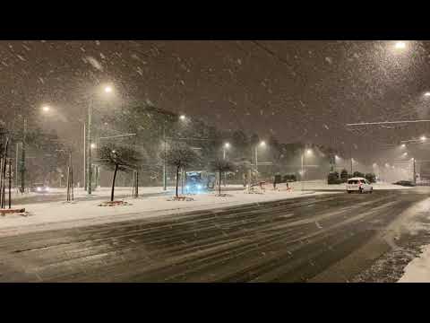 Brasov, trolleybus Solaris Trollino 18S #2003, line 2, under heavy snow storm