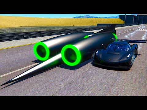 Thrust SSC Alien Engine vs Koenigsegg Jesko Black Devil at Special Stage Route X