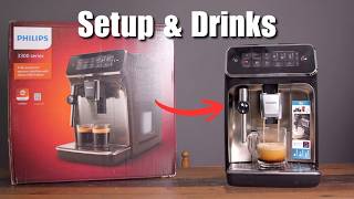 Philips 3300 Series Fully Automatic Espresso Machine - How to Setup and Make Drinks