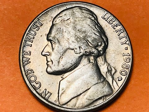 US 1980 Filled D Jefferson Nickel - United States 5 Cents Monticello Reverse