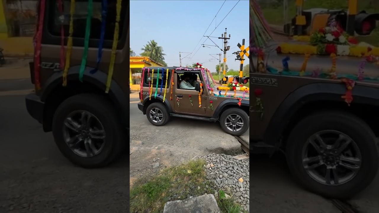Marriage party level crossing #automobile #travel #train #aiedits #railwaycontent #railtrack #rail