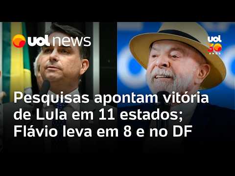 Pesquisas apontam vitória de Lula em 11 estados; Flávio Bolsonaro leva em 8 e no DF