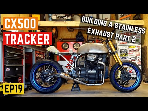 CX500 Street Tracker Build - Fabricating The Stainless Exhaust (Part 2) - EP 19