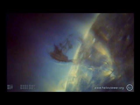 Mar 01, 2016 : Filament Erupts & CME