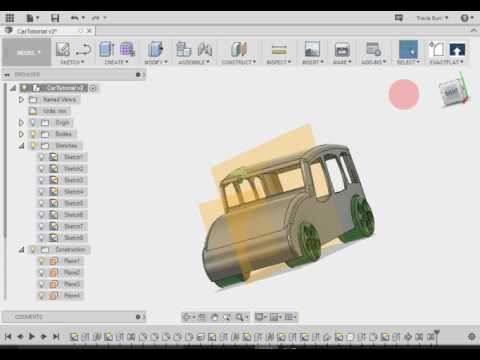 Fusion360 - Mirroring an Component - basic car 16