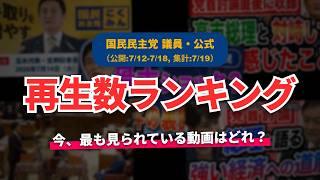 【国民民主党】YouTube再生回数ランキング[2026/07/12-2026/07/18]