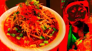 【撮影中断】一口で即死レベルの激辛ラーメンを食べたら、放送事故になってしまいました。