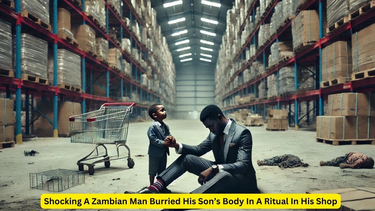 Shocking A Zambian Man Burried His Son’s Body In A Ritual In His Shop