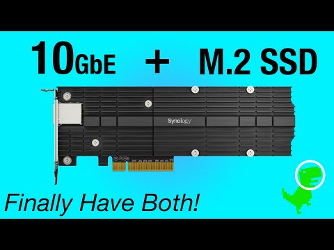Kontrolierius Synology PCIE 3, 0 x 8 – 2 x M.2 PCIE NVME + 10Gbe Ethernet (E10M20-T1) video