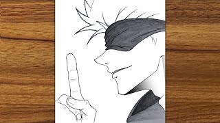 Easy Anime Drawing || How to Draw Gojo step-by-step || Easy Drawing for Beginners