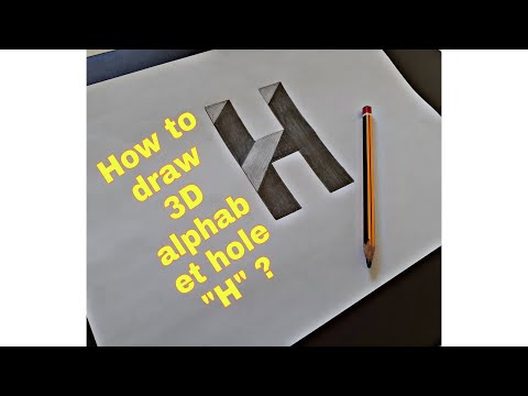 Easy as can be!! How To Drawing 3D Floating Letter "H" - Anamorphic Illusion - 3D Trick Art on paper