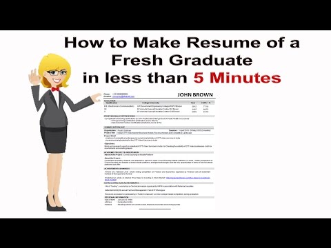 How to Make Resume of a Fresh Graduate in less than 5 Minutes Video