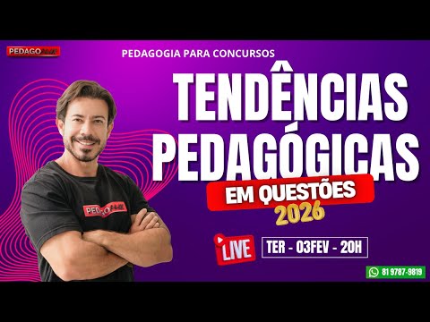 🔴 Ao vivo | Tendências Pedagógicas em Questões – Provas 2026