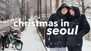 White christmas in SEOUL ❄️ SO much snow! Friendsmas feast, heading into 2024 | Korea vlog