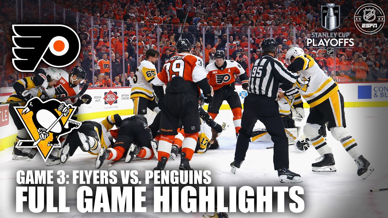 CHAOS‼️1st Round – Game 3: Philadelphia Flyers-Pittsburgh Penguins | Full Game Highlights | ESPN NHL