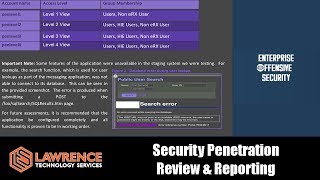 Web Application Security Assessment. Penetration Testing, And the Review & Reporting Process