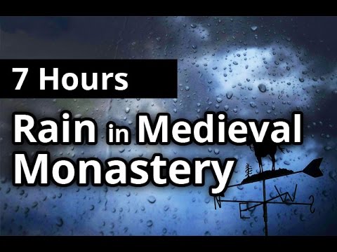 7 Hours Relaxing RAIN & Thunder in Medieval Monastery - Rainfall SLEEP SOUNDS