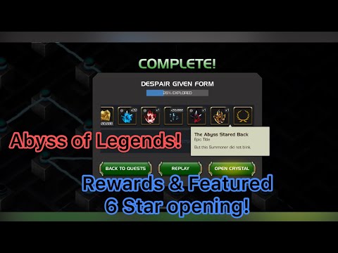 Abyss of Legends Completion Rewards! Featured 6 Star Crystal Opening! Marvel Contest of Champions
