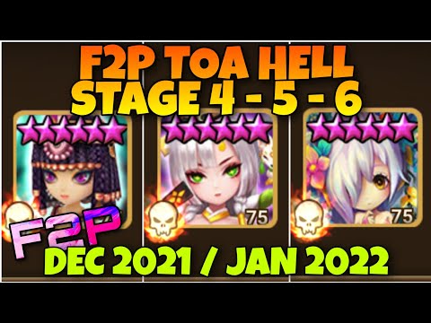 F2P TOA HELL STAGE 4 - 5 - 6 SUMMONERS WAR