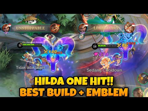 HILDA ONE HIT BEST BUILD + EMBLEM | MOBILE LEGENDS