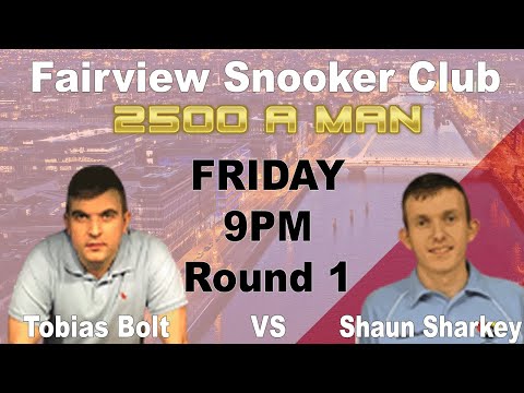 Tobias BOLT V Shaun SHARKEY (Part 2) - Last 16 - Blackball Pool - Fairview Snooker Club Dublin
