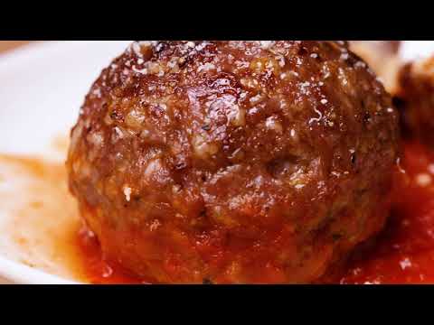 Salami & Mozzarella Stuffed Meatballs Recipe