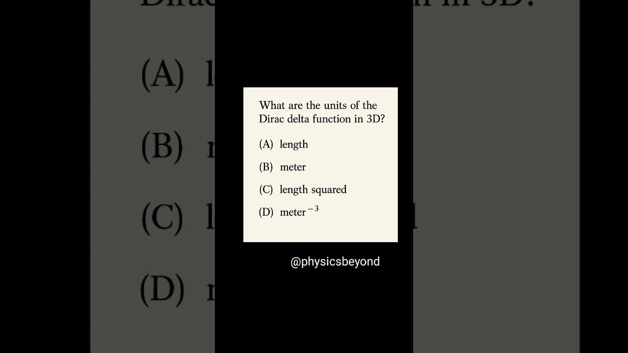 Units of 3D Dirac delta function ? #quantumphysics #quantummechanics #csirnet #gate #iitjam