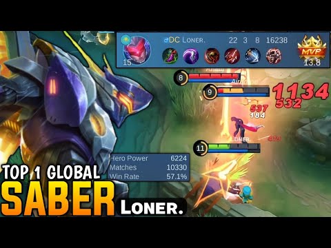 10,300+ Matches Saber Hyper Carry Monster Play! [ Top Global Saber ] By Lᴏɴᴇʀ. - Mobile Legends