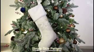 Video de Bota de Navidad Premium Blanca con Copos dorados 50cm