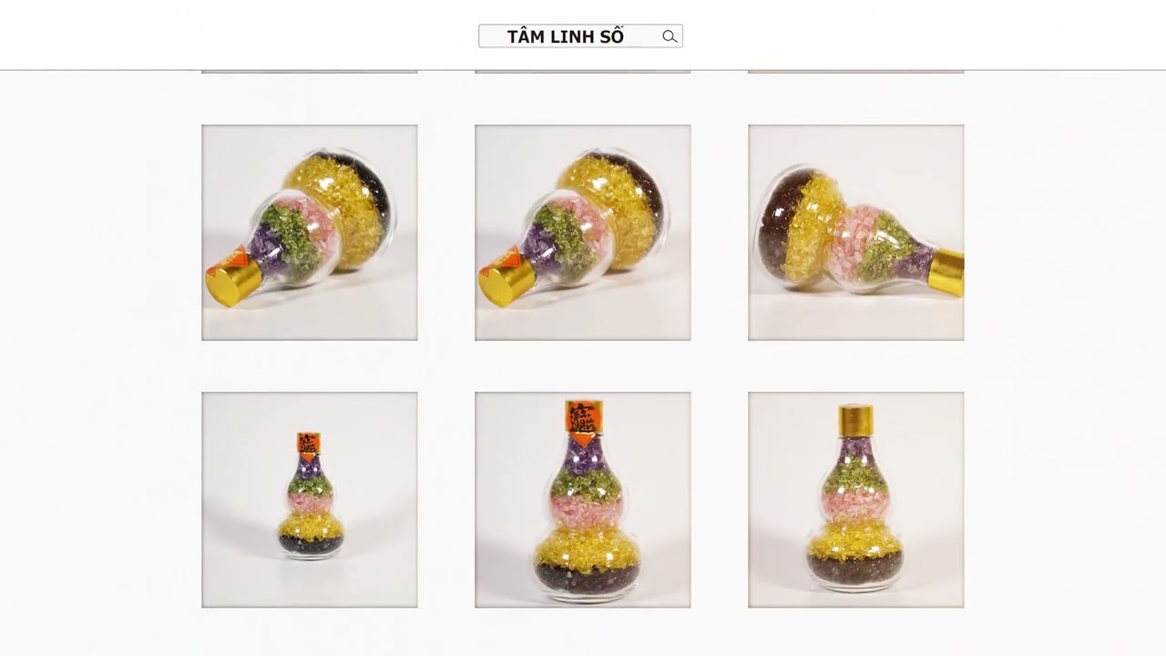 Hồ lô đá ngũ sắc Phong Thủy đặt bàn thờ Thần Tài tài lộc cao cấp - Cao 11cm