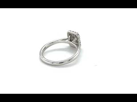 9ct White Gold Rectangular Shaped Diamond Cluster Ring .50cts - 01050227 | Johnsons Jewellers