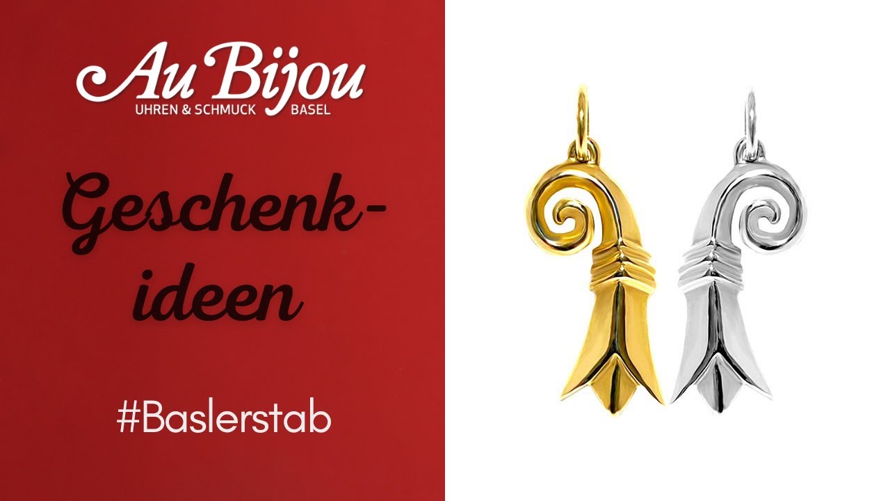Baslerstab Anhänger in Silber & Gold: Souvenir aus Basel von Au Bijou
