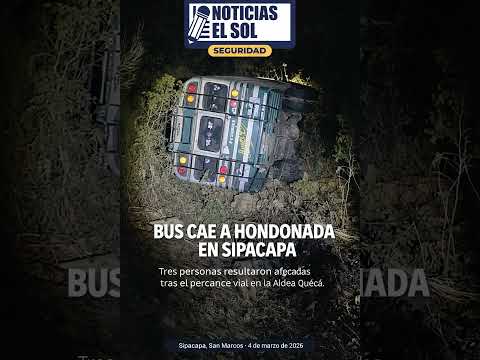 Bus cae a hondonada en Sipacapa tras evitar colisión