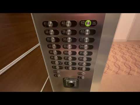 FAST, AWESOME, and thrilling 43 story OTIS traction elevators- Sheraton Hotel- Toronto, ON