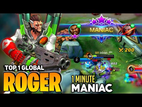 Roger MANIAC in 1 Minute! New Record! [Top 1 Global Roger] by b6ran ᶻˡᵐ - Mobile Legend